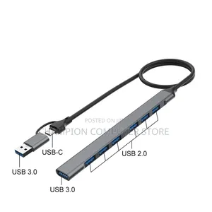 Type-C / USB 3 .0 to 7 Port USB HUB – Supper Slim – Up to 5Gbps