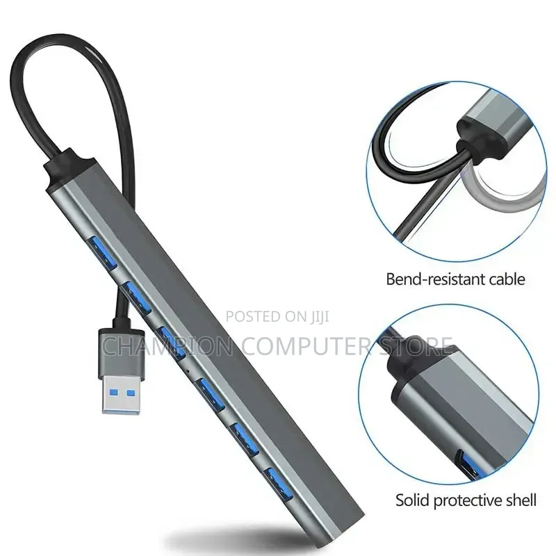 Type-C / USB 3 .0 to 7 Port USB HUB – Supper Slim – Up to 5Gbps