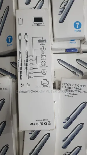 Type-C / USB 3 .0 to 7 Port USB HUB – Supper Slim – Up to 5Gbps