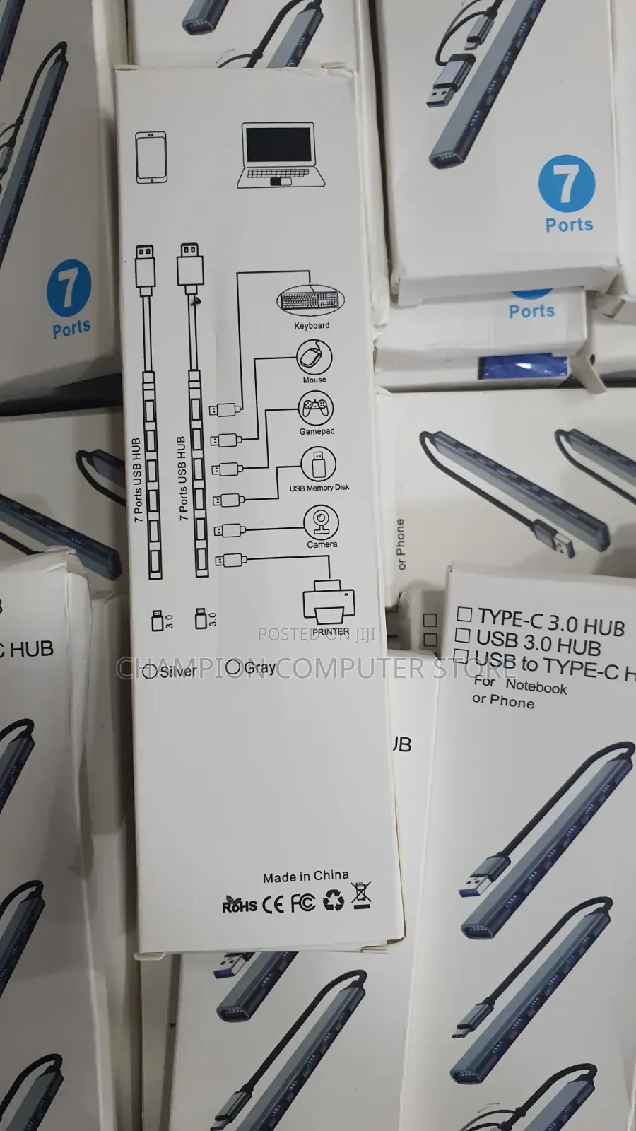 Type-C / USB 3 .0 to 7 Port USB HUB – Supper Slim – Up to 5Gbps