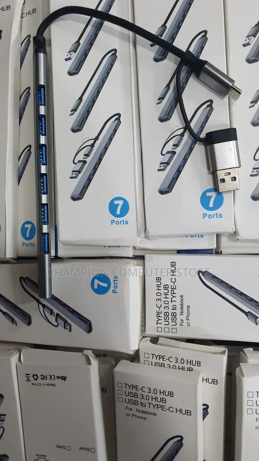 Type-C / USB 3 .0 to 7 Port USB HUB – Supper Slim – Up to 5Gbps