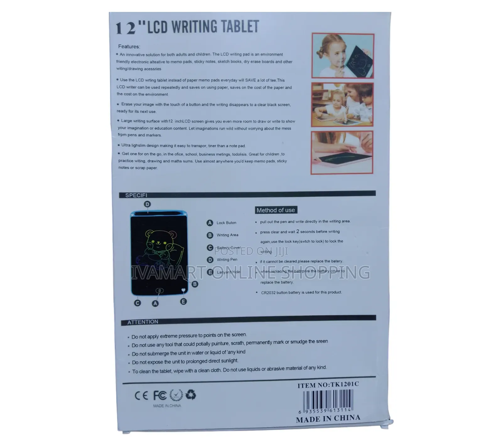 12" LCD Writing Drawing Tablet Toy for Kids - Smart Way to Write