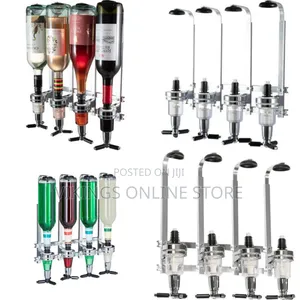 4 Bottles Beverage Bar Butler Drink Shot Tapper Dispenser Wall Mount