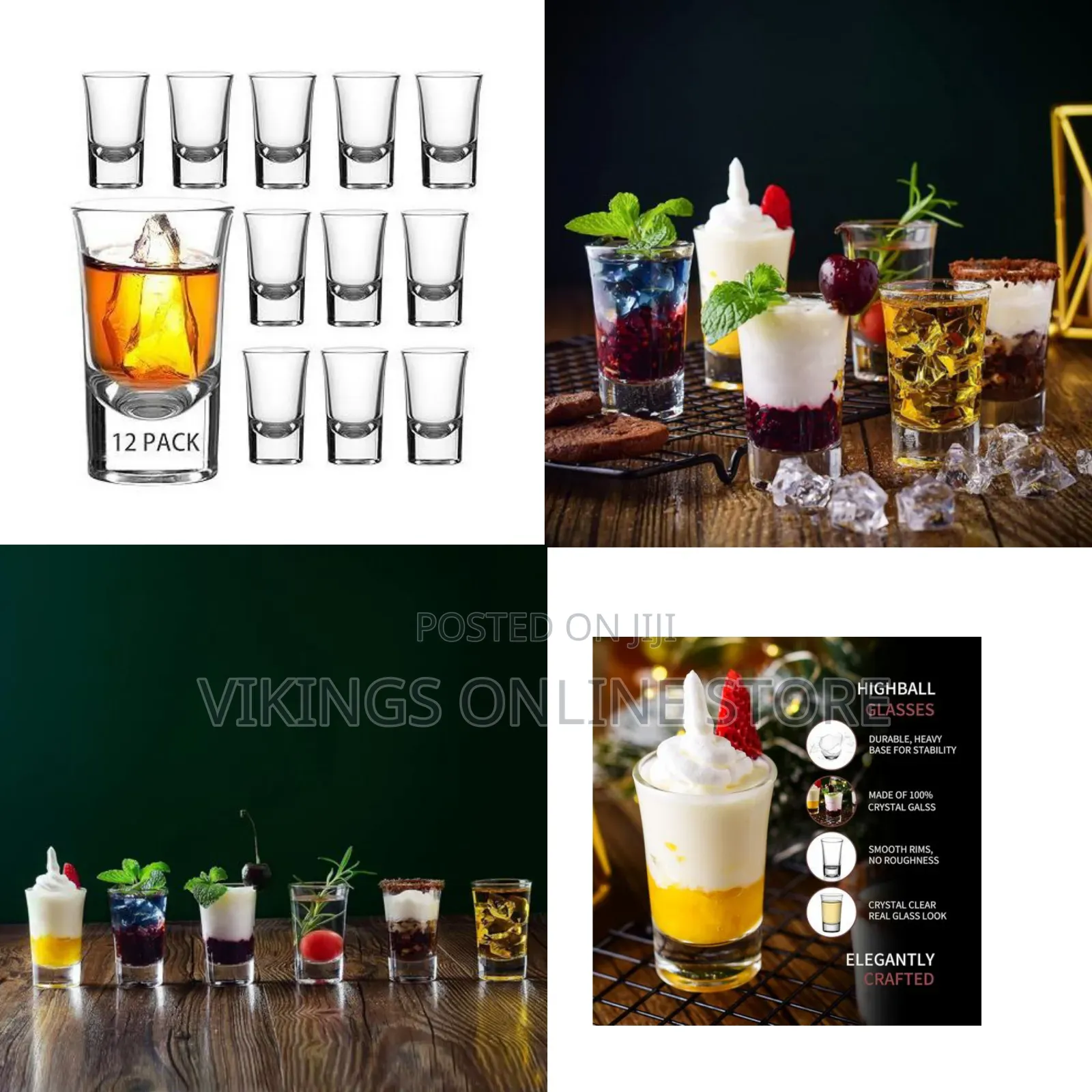 Set of 12 Pieces of 2.5 Ounce Heavy Base Shot Glass Set