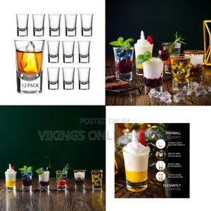 Set of 12 Pieces of 2.5 Ounce Heavy Base Shot Glass Set