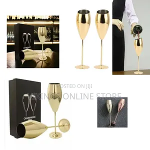 Ironable Stainless Steel Champagne Glasses, Pack of 2 Champagne