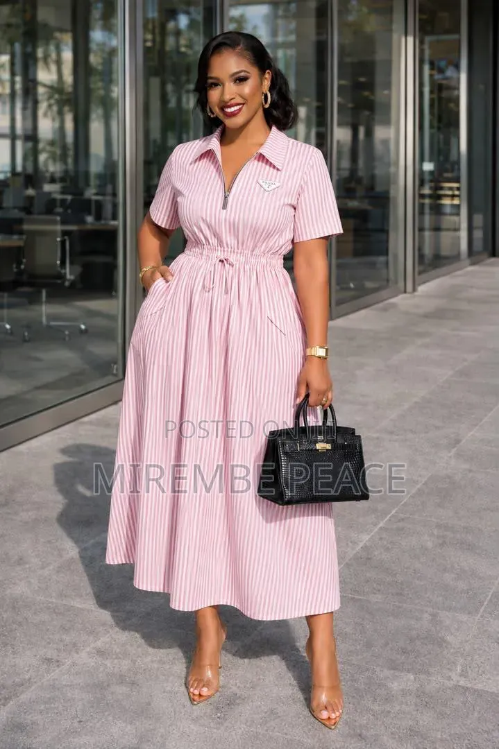 Quarter Zip Midi Dresses