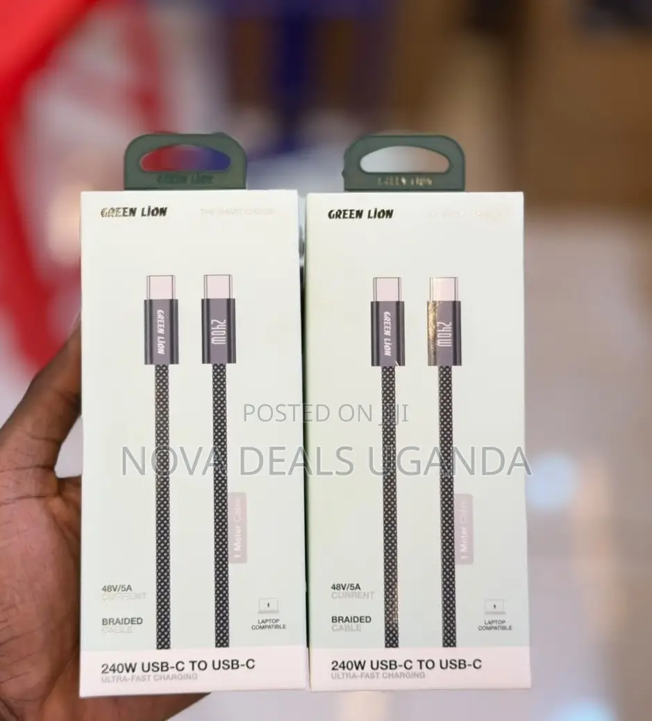 Green Lion 240W USB-C TO USB-C Braided Cable 1metre -Black