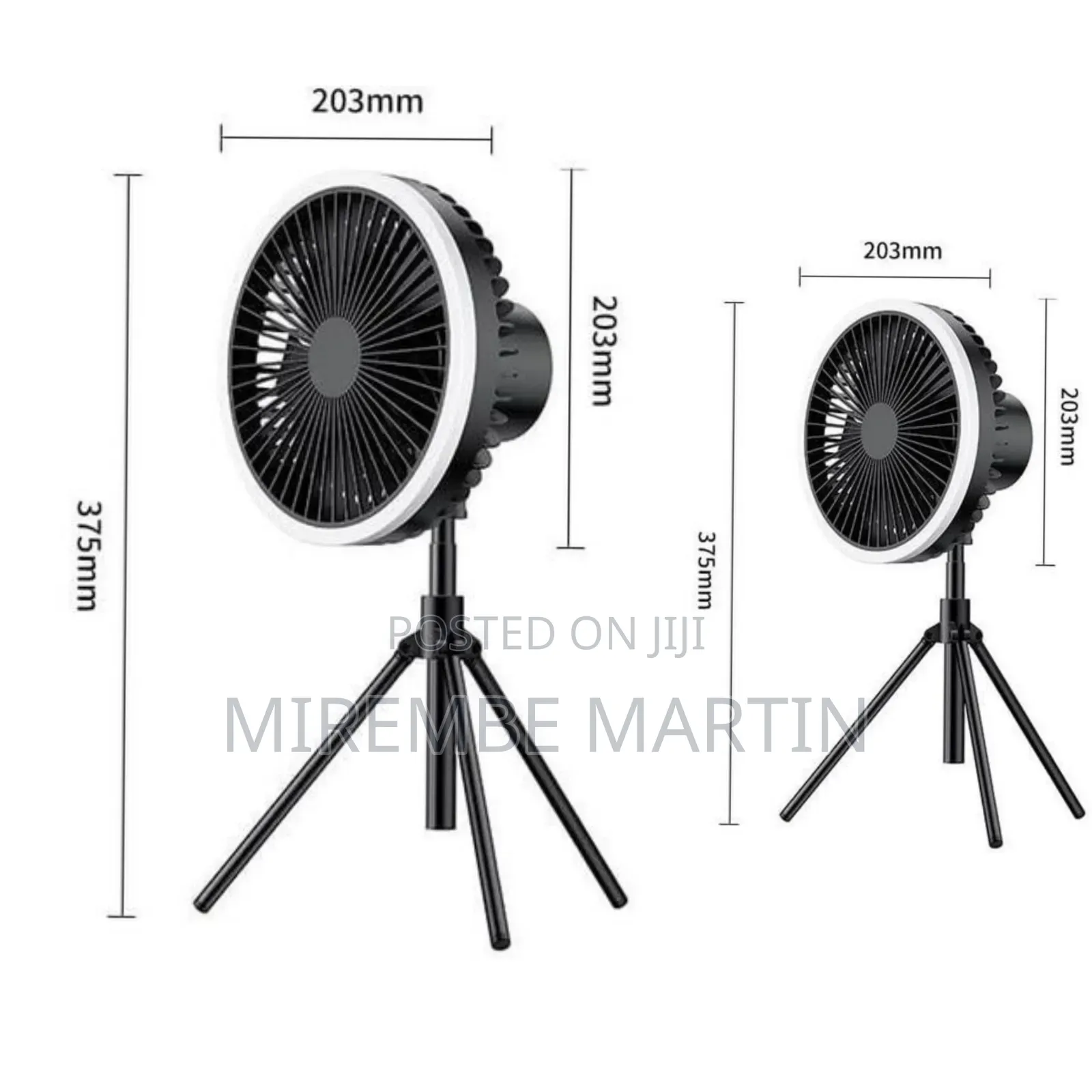 Camping Fan With LED Light, 10000Mah Rechargeable Wireless