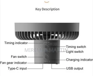 Camping Fan With LED Light, 10000Mah Rechargeable Wireless
