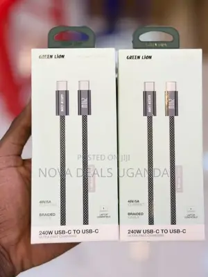 Green Lion 240W USB-C TO USB-C Braided Cable 1metre -Black