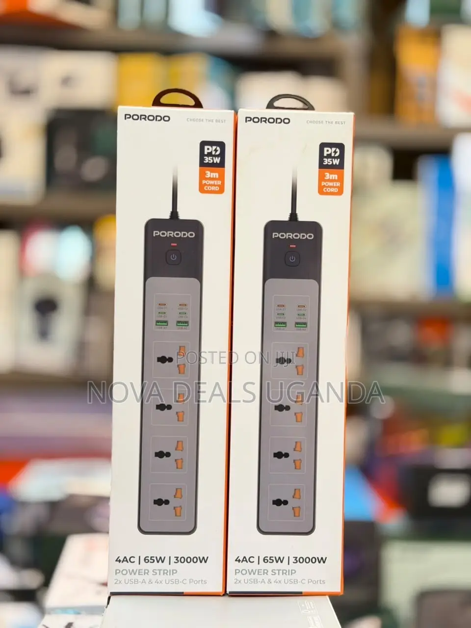 Porodo 4AC Power Socket Extension With 2 USB a and 4 USB C
