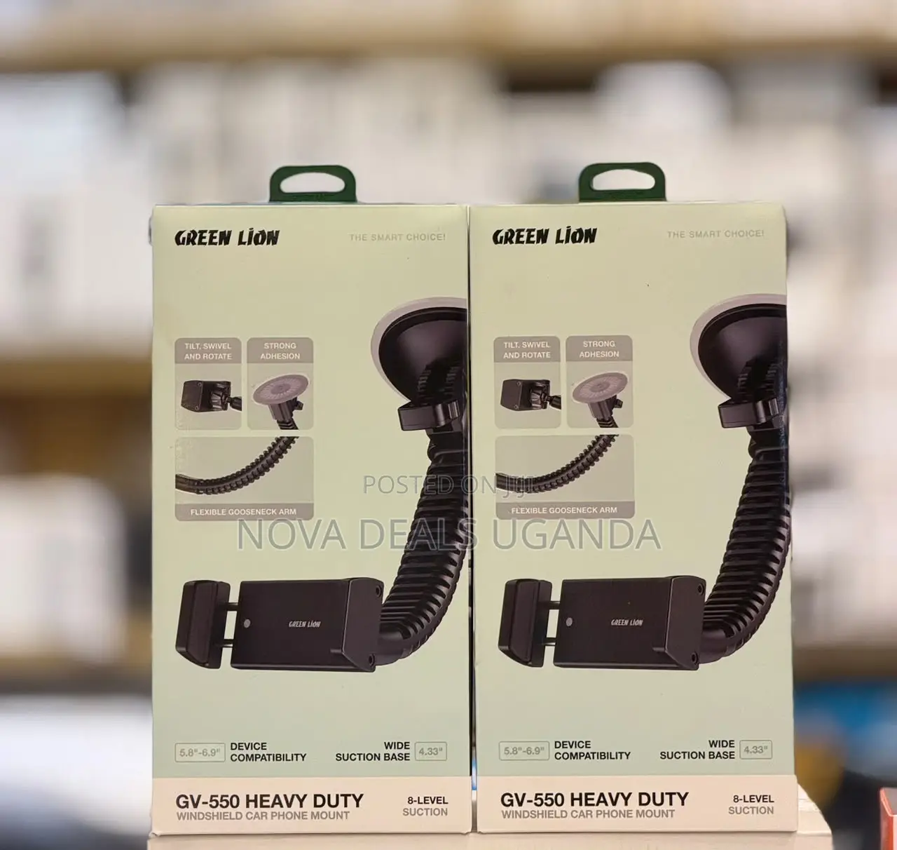 Green Lion GV-550 Windshield Car Phone Holder for iPhone, Samsung
