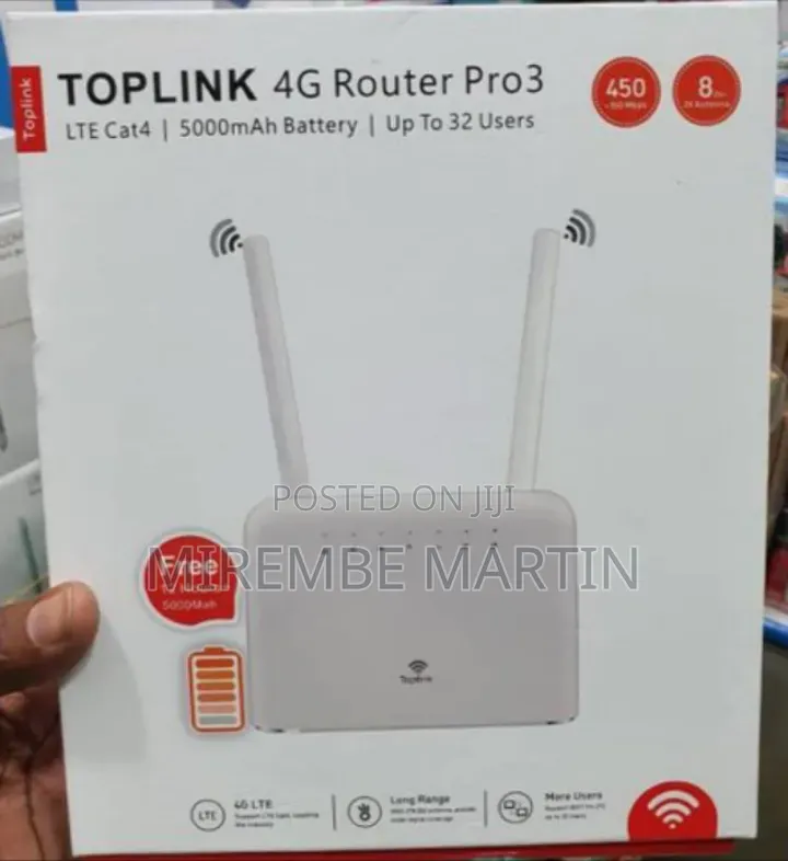 TOPLINK 4G LTE CPE Router Pro3 LTE Cat4, 5000mAh Battery Wireless