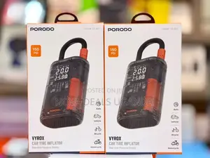 Porodo Vyrox Car Tire Inflator, 150PSI, 60W Portable Electric Air Pump