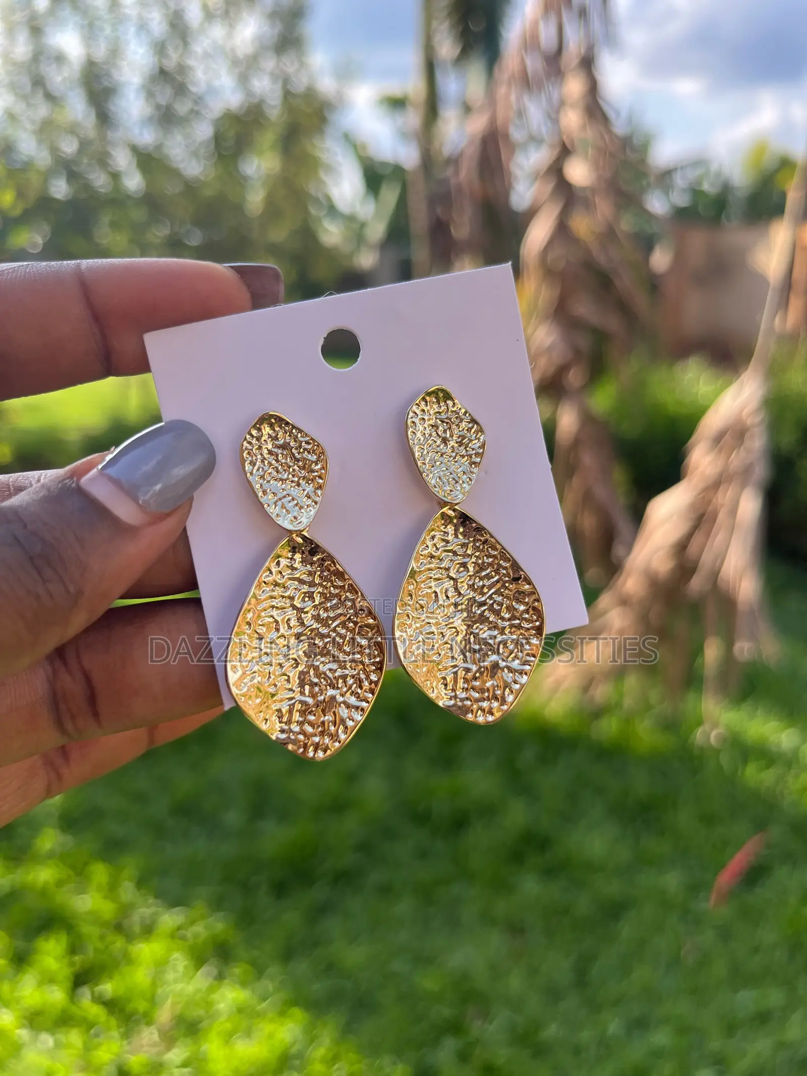 Golden Ripple Earrings for Ladies