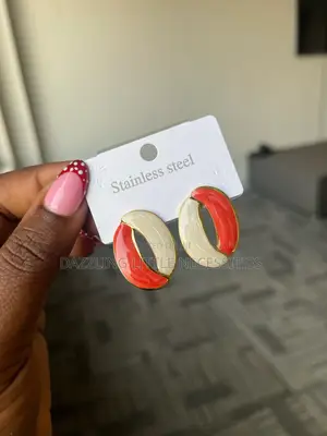 Coral Split Stainless Steel Earrings for Ladies