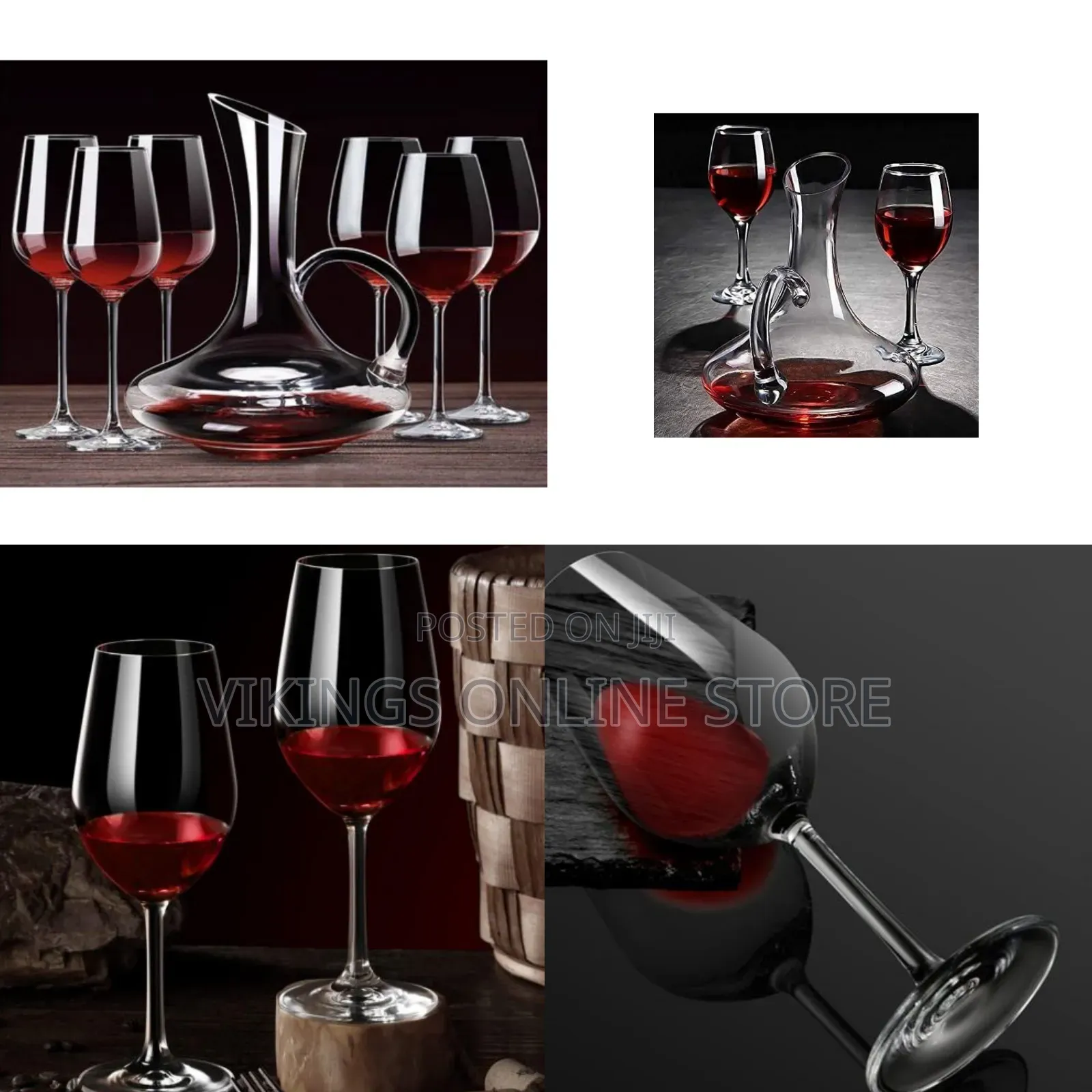 1500ML Crystal Clear Decanter With Red or White Wine Glasses Set