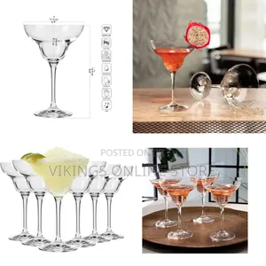 6 Pieces of Stemmed Bar Margarita Cocktail Glasses Perfect for Home