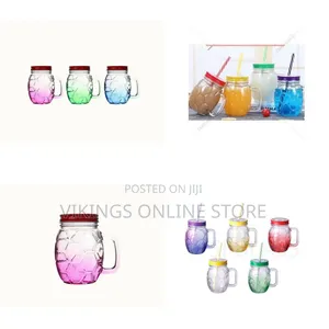 New Design Colored Spraying 500ml 16oz Football Shape Glass Mason Jar