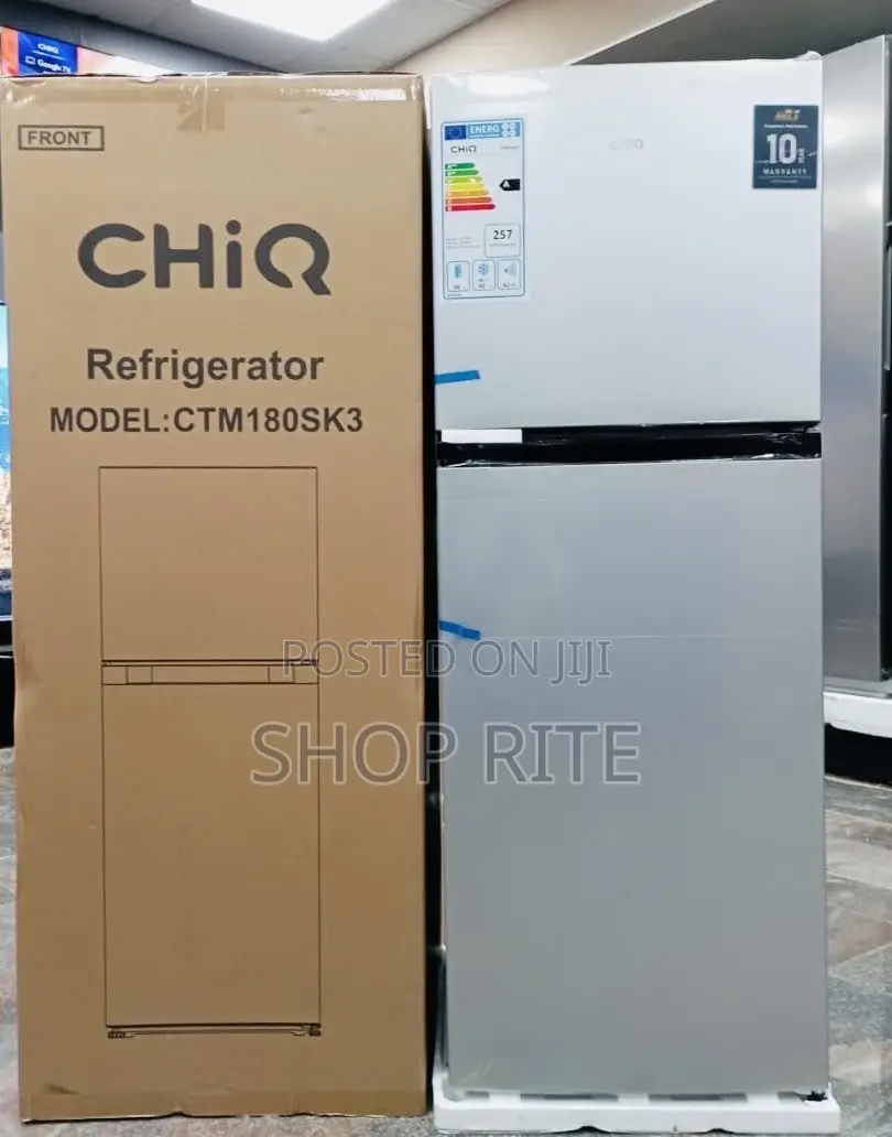 CHIQ 180 Liters Double Door Refrigerator Sliver