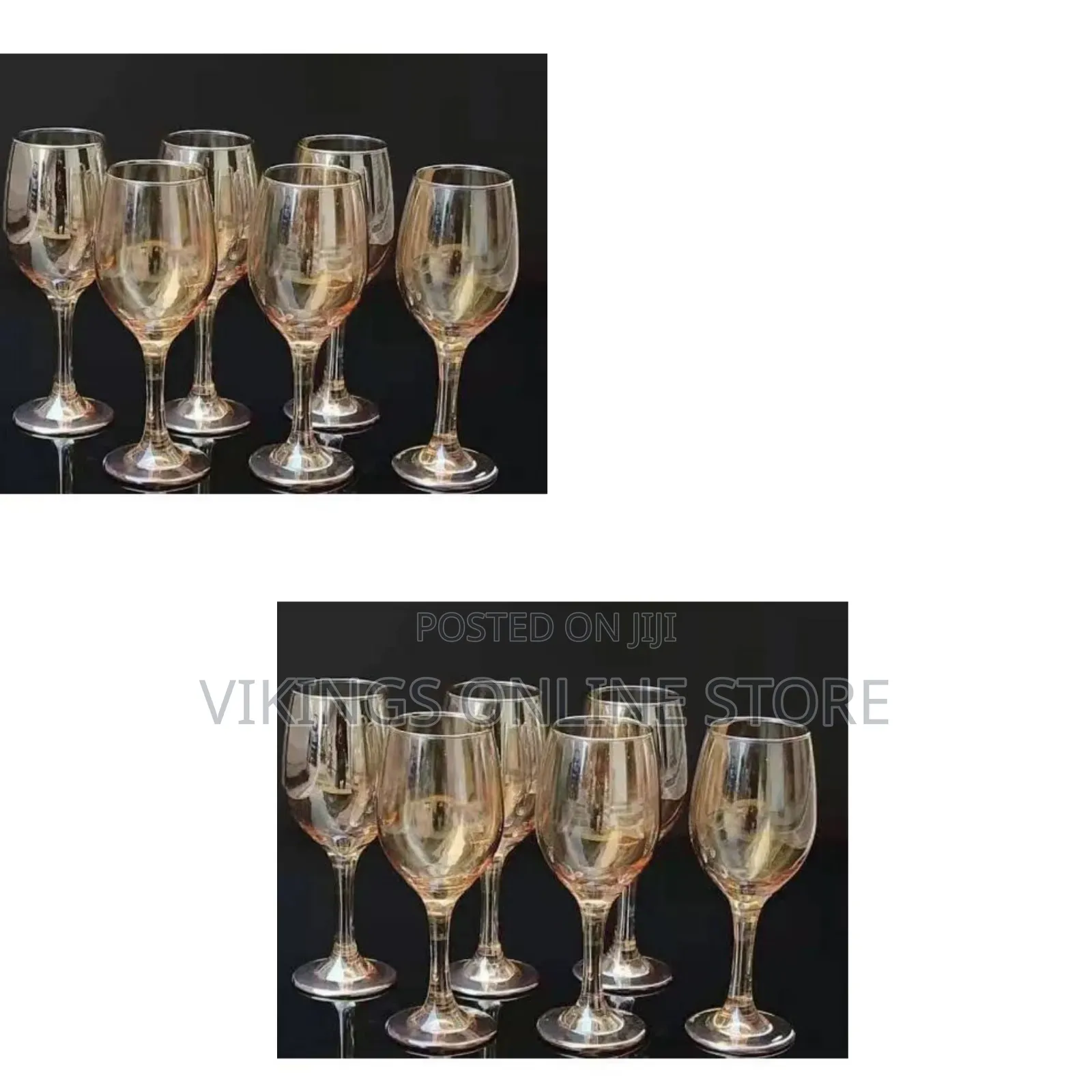 6 PC Gold Lead-Free Juice, Champagne Wine Glasses Decorative - Brown