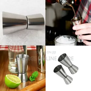 2PC Jigger Spirit Cocktail Alcohol Bar Double Shot Measure Cup 25/50Ml