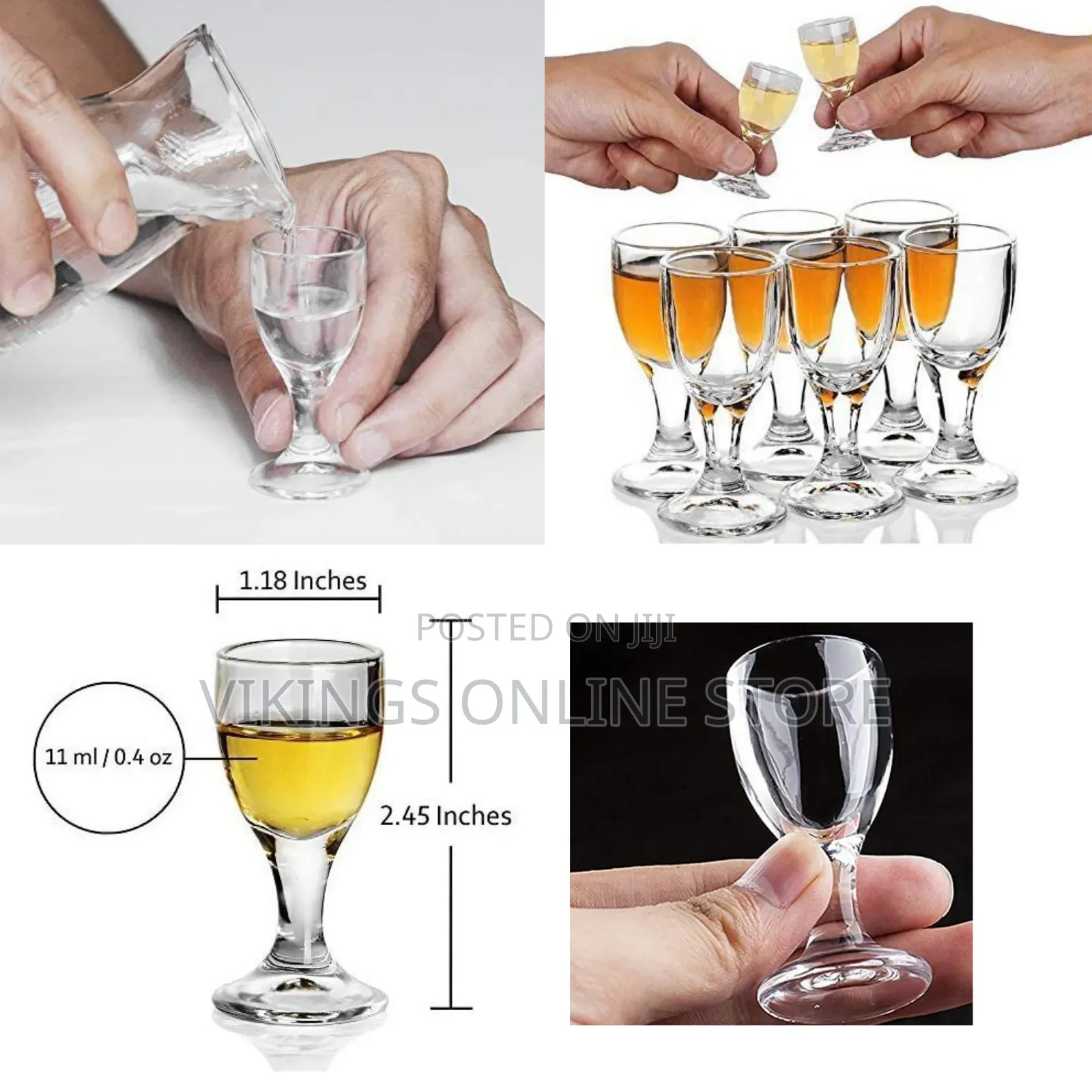 11ml 0.4oz Small Cocktail Whisky Mini Shot Glasses Set of 6- Clear