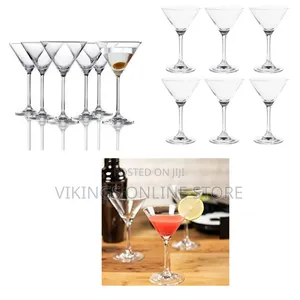 6 Pieces of Wine, Martini, Cocktails Glasses - Colorless