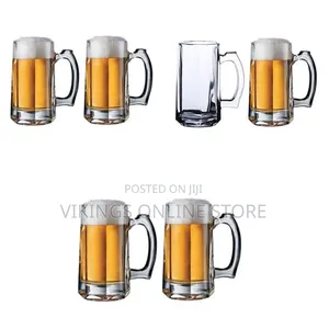 2 Pieces of Heavy Glass Beer Glasses-Colorless