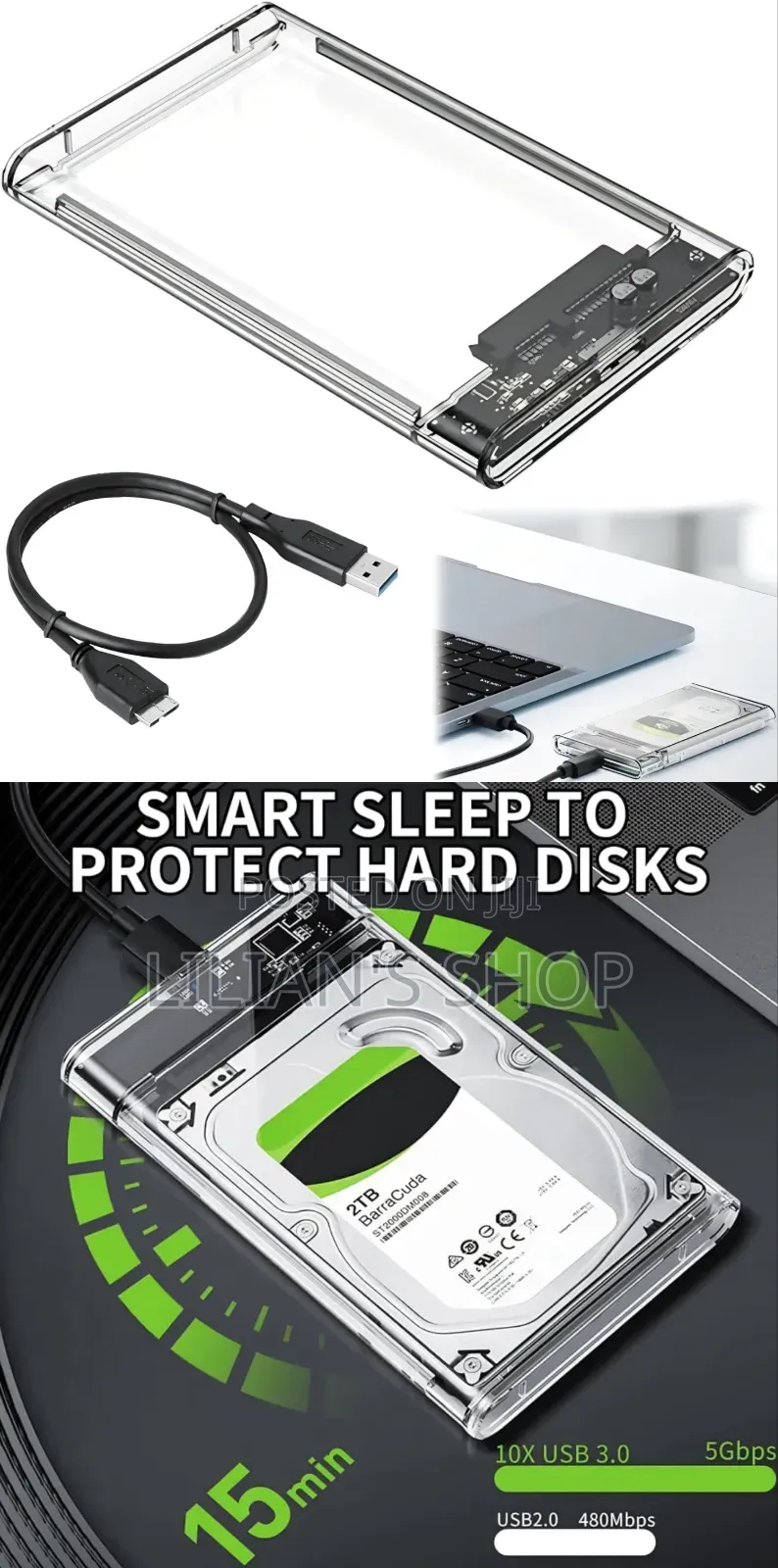 2.5" SSD / HDD External Hard Drive Enclosure