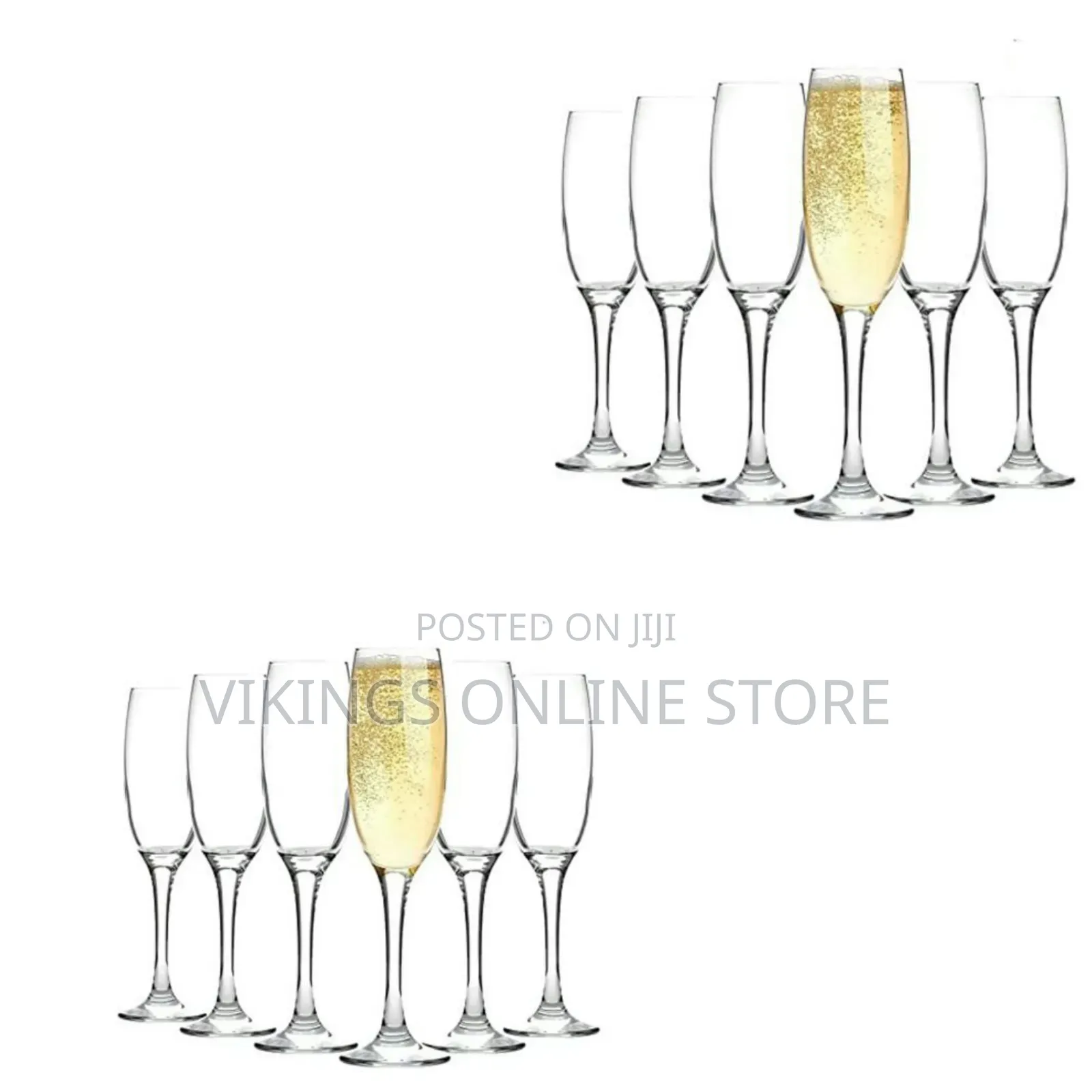 6 Pieces of Champaign Wine Glasses Cups Drinkware- Colorless