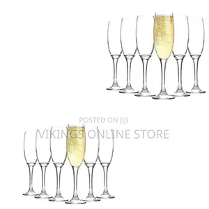 6 Pieces of Champaign Wine Glasses Cups Drinkware- Colorless