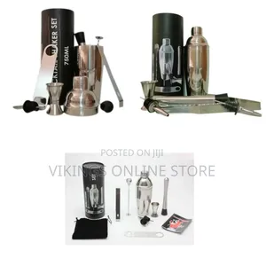 Cocktail Shaker Set, 8 Piece Bartender Drink Mixing Kit-Silver