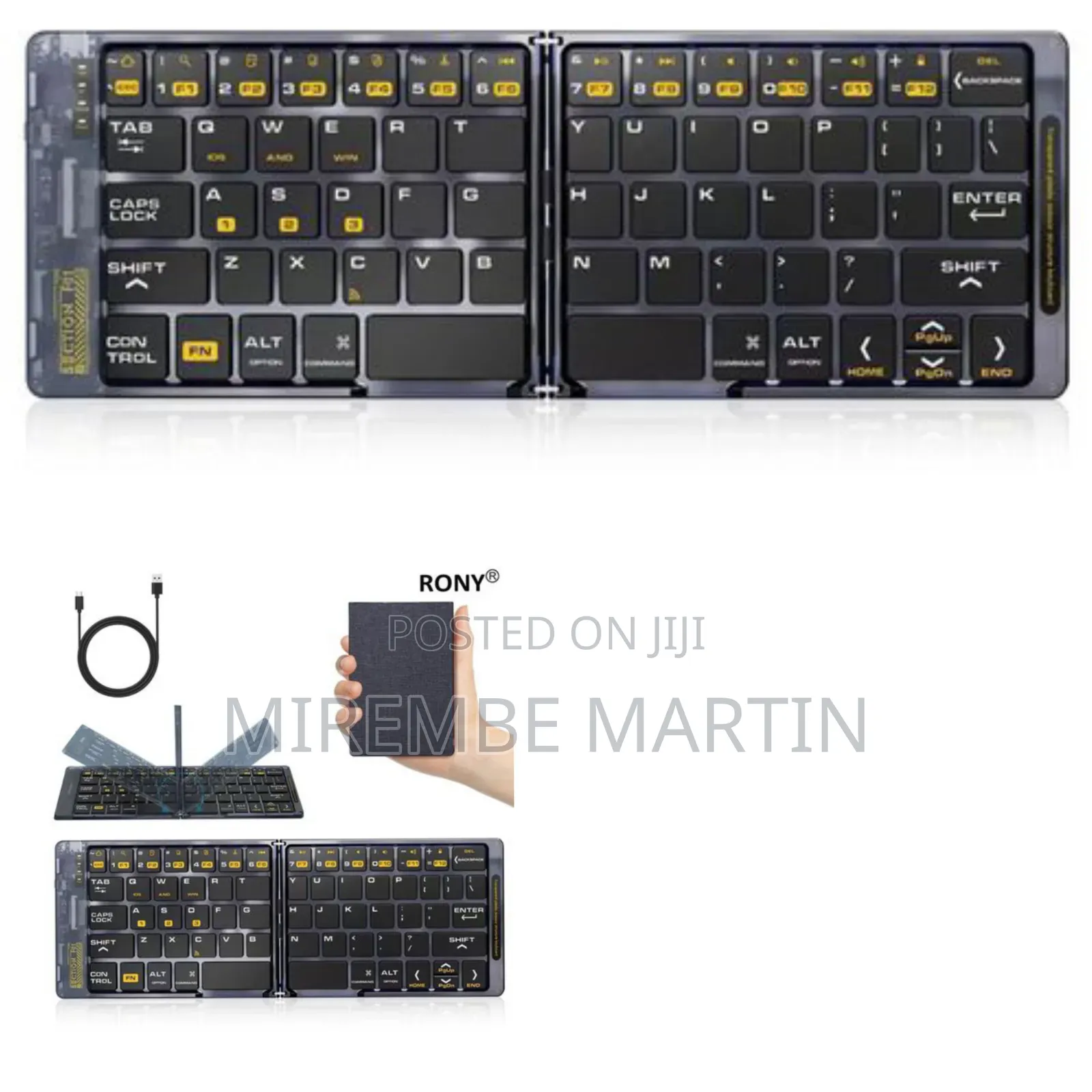 Foldable Bluetooth Keyboard: Rechargable Wireless Bluetooth Keyboard
