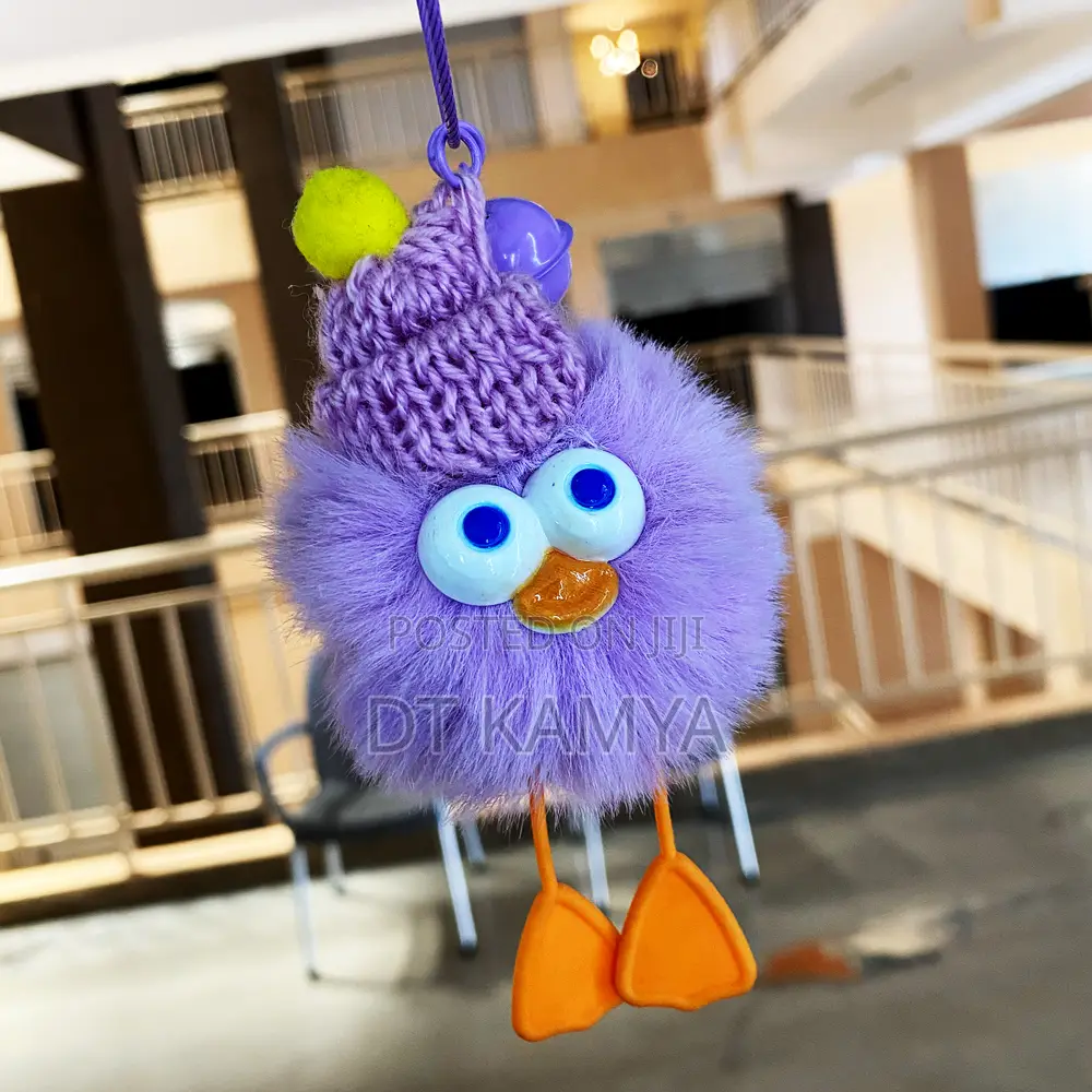 Fluffy Plush Key Holder / Key Rings in Different Colors