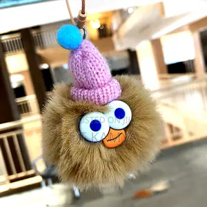 Fluffy Plush Key Holder / Key Rings in Different Colors