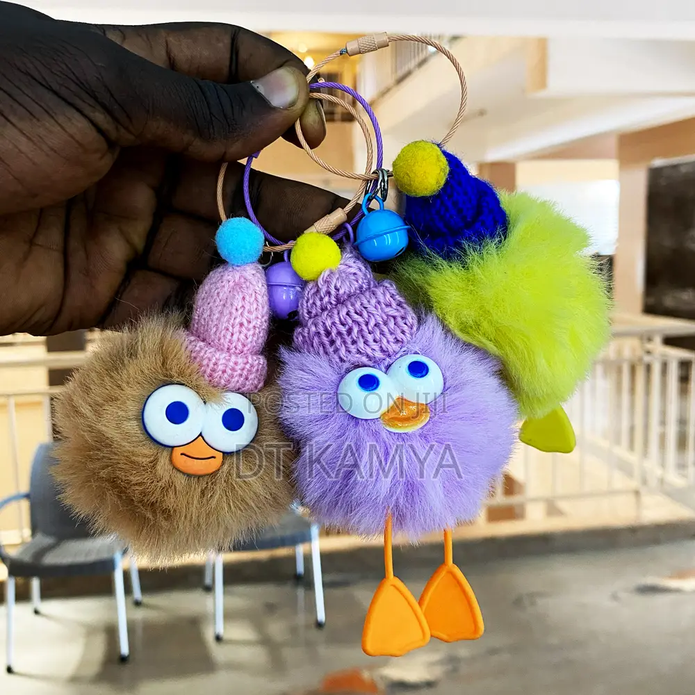 Fluffy Plush Key Holder / Key Rings in Different Colors