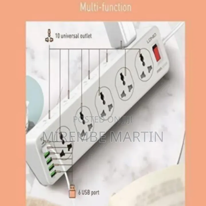 Ldnio Power Extension With 10-Outlet Surge Protector Power Sockets,