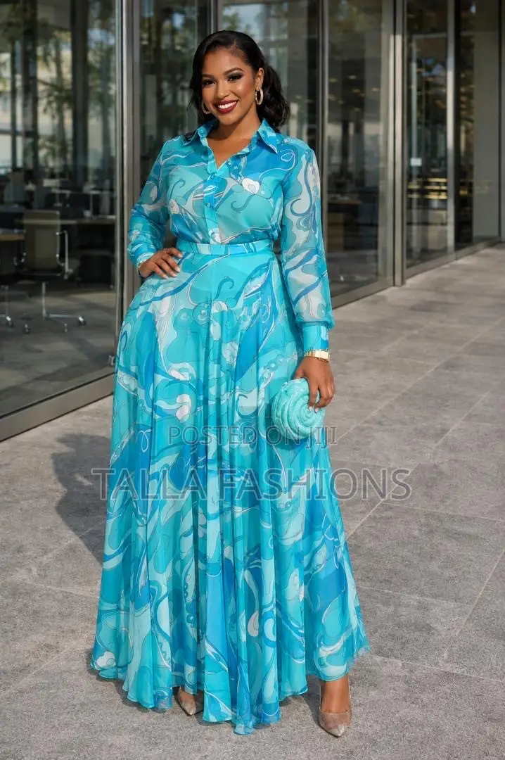 Long Matching Skirt and Blouse
