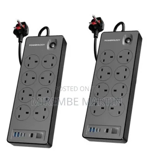 Powerology 2990W Power Strip With 8 AC Outlets 2 USB a + 2 USB C PD