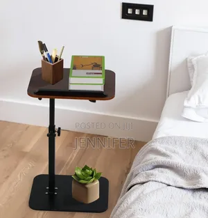 Adjustable C-Shaped Side Table 360° Swivel Tilt