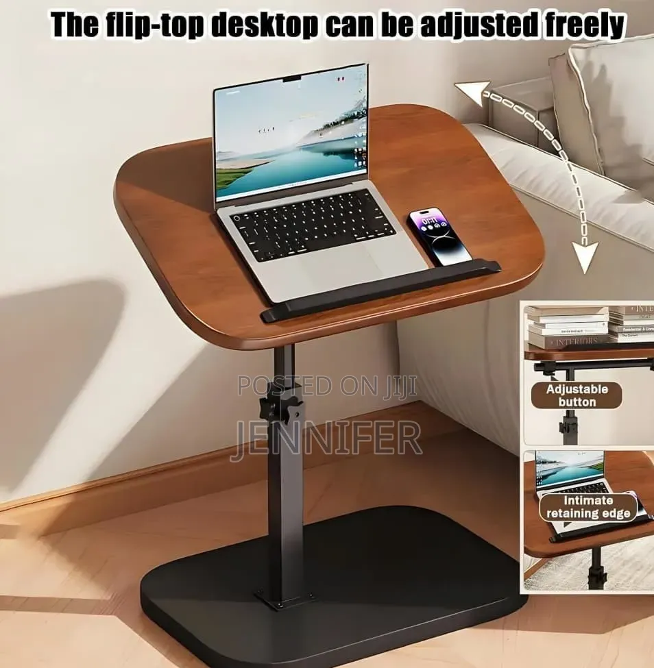 Adjustable C-Shaped Side Table 360° Swivel Tilt