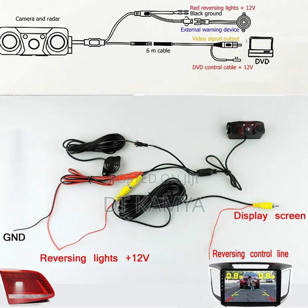 Car Reverse Backup Parking Camera With Radar Sensors Universal
