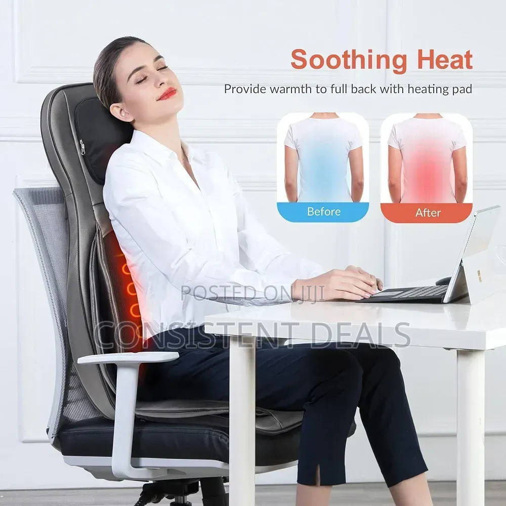 Back Neck Massager With Heat, 2D Ro 3D Kneading Massage Chair Pad