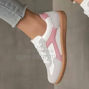The Livia Lifestyle Sneakers Featuring a White and Pink Colorblock