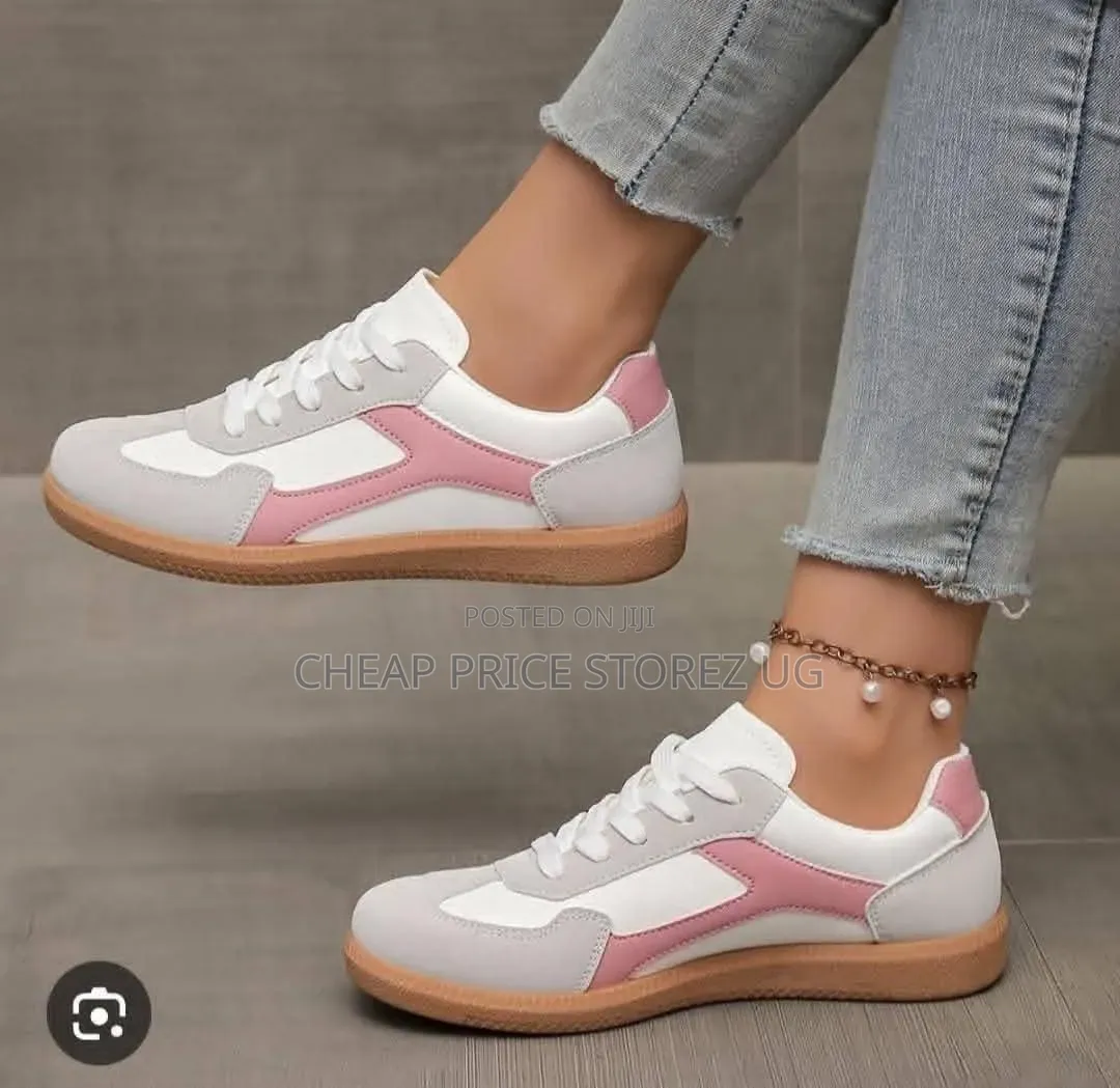 The Livia Lifestyle Sneakers Featuring a White and Pink Colorblock