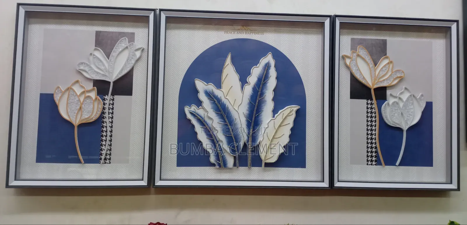Living Room Wall Hanging 3 PCS 80 Cm by 80 Cm and 80 Cm by 60 Cm