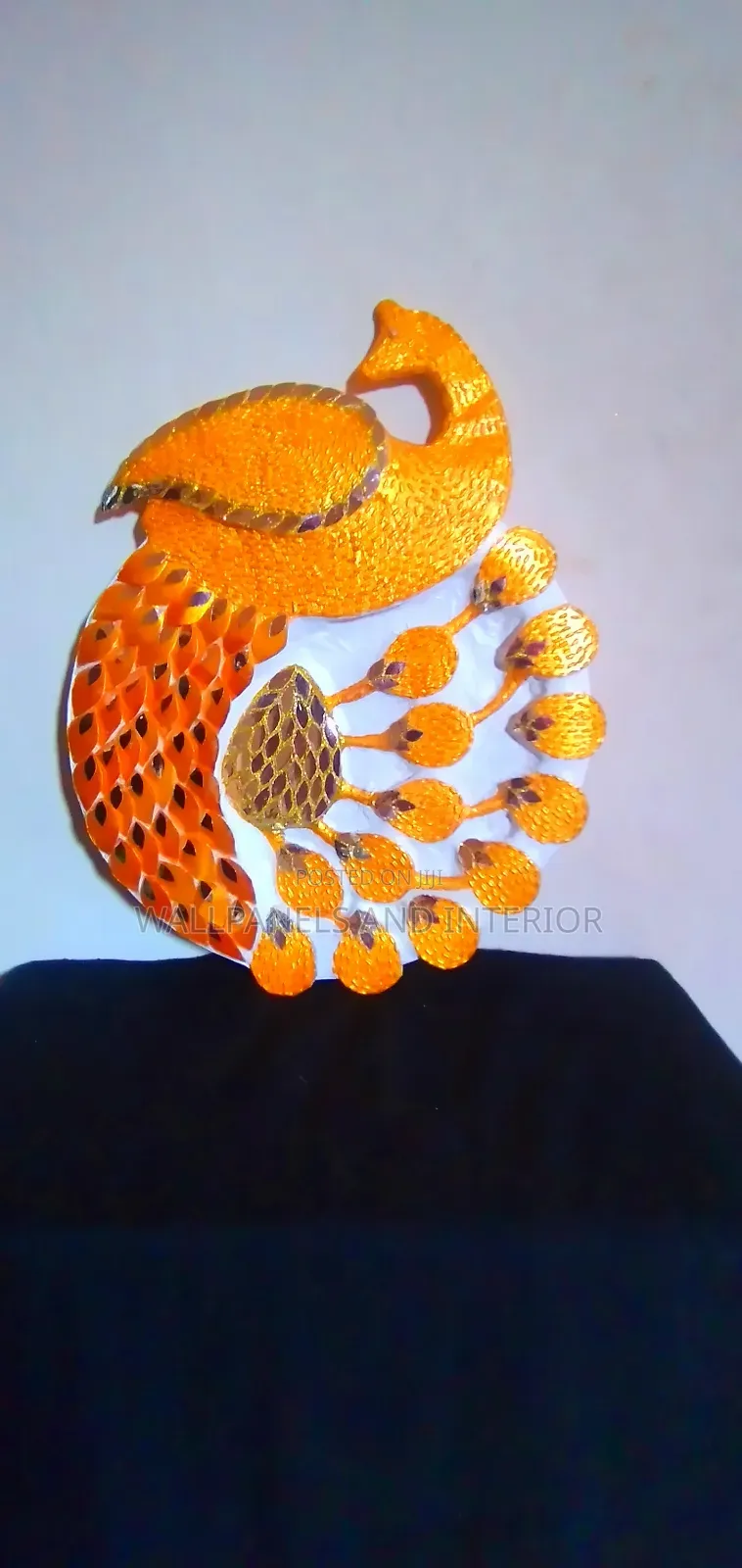 Golden Peacock Wall Hanging