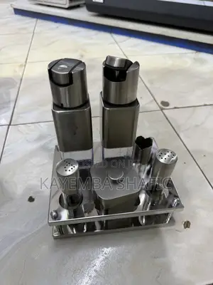 5-Piece Stainless Steel Cruet Set Oil Vinegar Salt Pepper Shaker